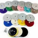 Ceeintee 4 Inch Diamond Polishing Pads, 14 PCS 50-8000 Grit Wet/Dry Granite Stone Polish Pad Kit with 5/8’’-11 Backer Pad, Drill Adapter and Wool Disc for Granite Marble Concrete Stone Tile