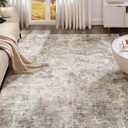 6x9 Area Rug Living Room Rugs - Washable Neutral Modern Abstract Soft Thin Large Rug Indoor Floor No Slip Rug Carpet for Bedroom Under Dining Table Home Office Decor - Brown Grey