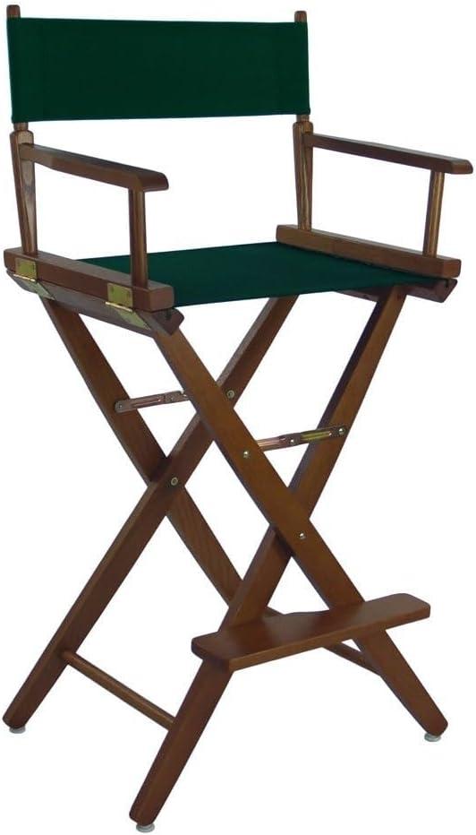 American Trails Extra-Wide Premium 30" Director's Chair Mission Oak Frame with Hunter Green Canvas, Bar Height, 30 in Bar Height