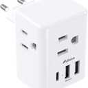 European Travel Plug Adapter with USB Charging Ports, Mifaso International Type C Power Adapter for US to Most of Europe EU Italy France Spain Germany Greece