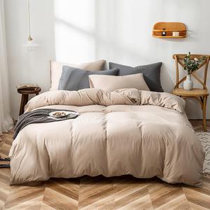Luxlovery Cream Coffee Comforter Set Queen Beige Khaki Bedding Comforter Set Solid Dark Champagne Blanket Quilts Ultra Soft Breathable Taupe Color Bed Set