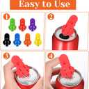 14 PCS Colorful Drink Can Protector Cap, Leakproof Soda Top Ring Opener Tool for Pop Coke Beer, Premium Plastic Shields Can Openers for Prevent Dust at Party BBQ Beach, Manual Easy Can Opener