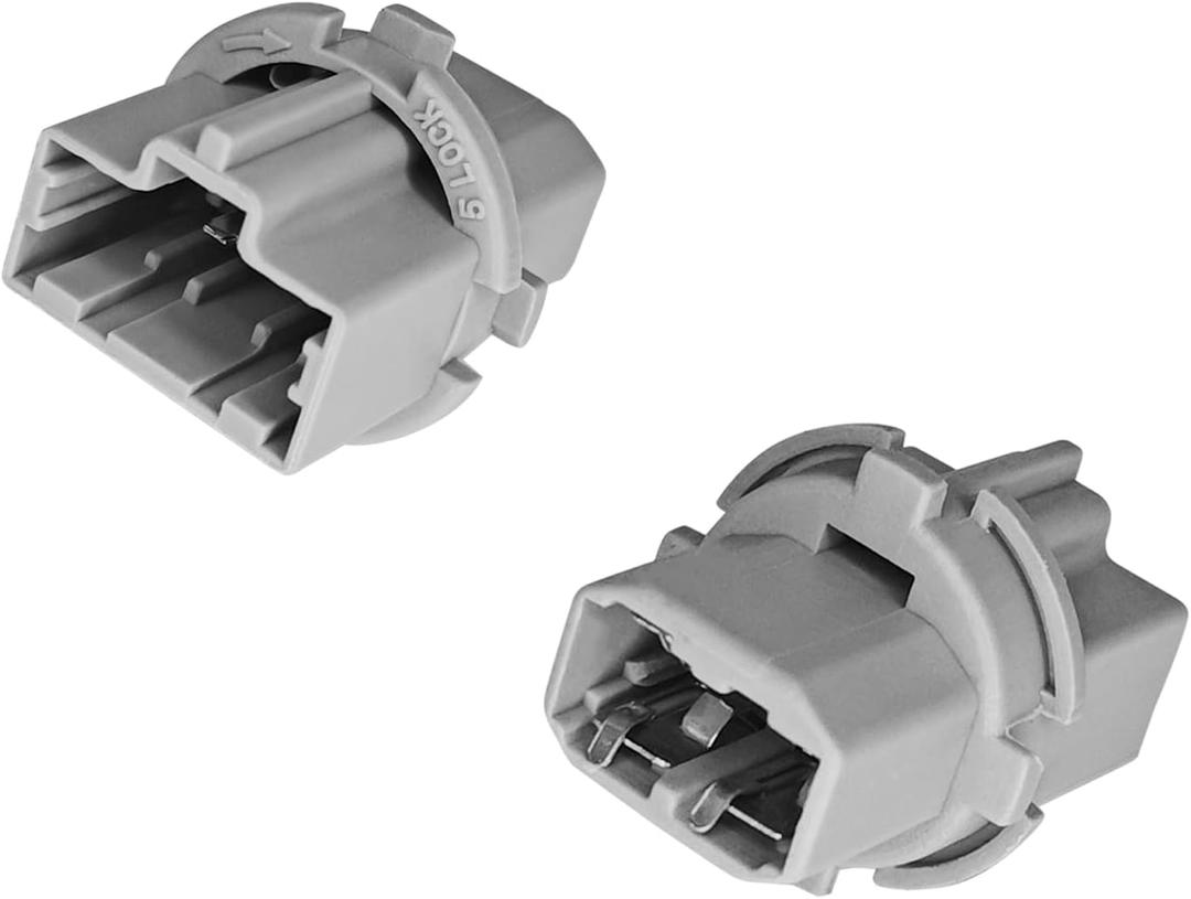 2PCS Car Tail Light Socket, OEM 33515S50003 Tail Light Wiring Harness Rear Turn Signal Brake Lights Plug Holder for Honda Civic 99-15, for Accord 98-15, for Acura CL RL TSX T20W 09-13 (Gray)