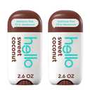 hello Sweet Coconut Aluminum Free Deodorant for Women and Men with Shea Butter, 24-Hour Freshness, Baking Soda Free Deodorant, Dermatologically Tested, 2.6 oz Stick (2 Pack)