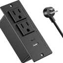 Conference Recessed Power Strip,20W USB C Fast Charging,Furniture Recessed Outlet,2 Outlets,2 USB Ports Table Power Strip,Flush Mount Power Strip for Side Table,6ft Cord,Flat Plug