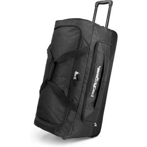 Pacific Gear Rolling Duffel Wheels, 30-inch Luggage, Hockey Bag, Heavy Duty (Black)