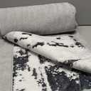 3x8 Hallway Washable Runner Rug: Extra Long Kitchen Runner Non Slip Abstract Rugs Printed Faux Wool Low Pile Soft Indoor Floor Carpet for Bedroon Dining Living Room Bathroom Black White 3x8