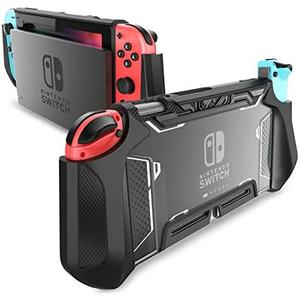 Mumba Dockable Case for Nintendo Switch, [Blade Series] TPU Grip Protective Cover Case Compatible with Nintendo Switch Console and Joy-Con Controller (Black)