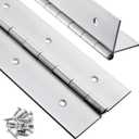 2 Pack Heavy Duty Piano Hinge 12 Inch x 3 Inch Stainless Steel Continuous & Piano Hinges with Holes, 12" Continuous Hinges for Cabinet, Door, DIY Wood Boxes, 0.060" Leaf Thickness, 3" Open Width