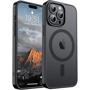MosnovoiPhone 15 Pro Silicone Case with MagSafe: Lightweight Phone Case, Wireless Charging Compatible, Smooth Matte Finish; Black