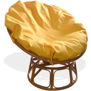 Papasan Cushion Covers Only, Outdoor Cushion Waterproof Slipcover for Papasan Chair Cushion, Easy to Clean Internally Fixed Removable Zippered Papasan Cushion Cover (50in-Fits 40-47in pads, Yellow)