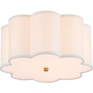 Semi Flush Mount Ceiling Light Fixture, Modern Close to Ceiling Lamp with Cream White Fabric Drum Shade for Nursery Kids Room Bedroom Kitchen Hallway Entryway 3-Light