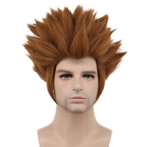 karlery Men Short Straight Dark Brown Wig Halloween Costume Wig Cosplay Party Wig