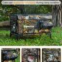 Weatherproof Heated Cat House for Outdoor in Winter, Heated Cat Bed Kitty Shelter with Cat Heating Pad, Insulated & Safe Escape Door, Warm House for Outside Stray Cat (Leaf Color, 12"x16"x16")