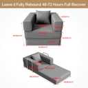 Single Couch Sofa for Small Spaces , 2-in-1 Single Boneless Sofa with Soft Corduroy Foldable Chair Lounger Sleeper Sofas for Small Apartment, Living Room, Home Officee(Light Gray, 35.43" Single Sofa)