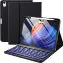 Compatible for iPad Air 11-inch/ 10.9" Air 5th 4th Generation Case with Keyboard - Backlit Detachable, Folio Cover with Pencil Holder for iPad Air 11 Inch M3/M2, Air 5 2022/ Air 4 (Black)