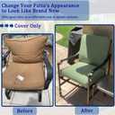 Oslimea Outdoor Cushion Covers Replacement 18x18x2 Waterproof Patio Furniture Cushion Seat Cover 2 Pack Removable Chair Pads Cover for Deep Seat Back Cushion, Sage Green