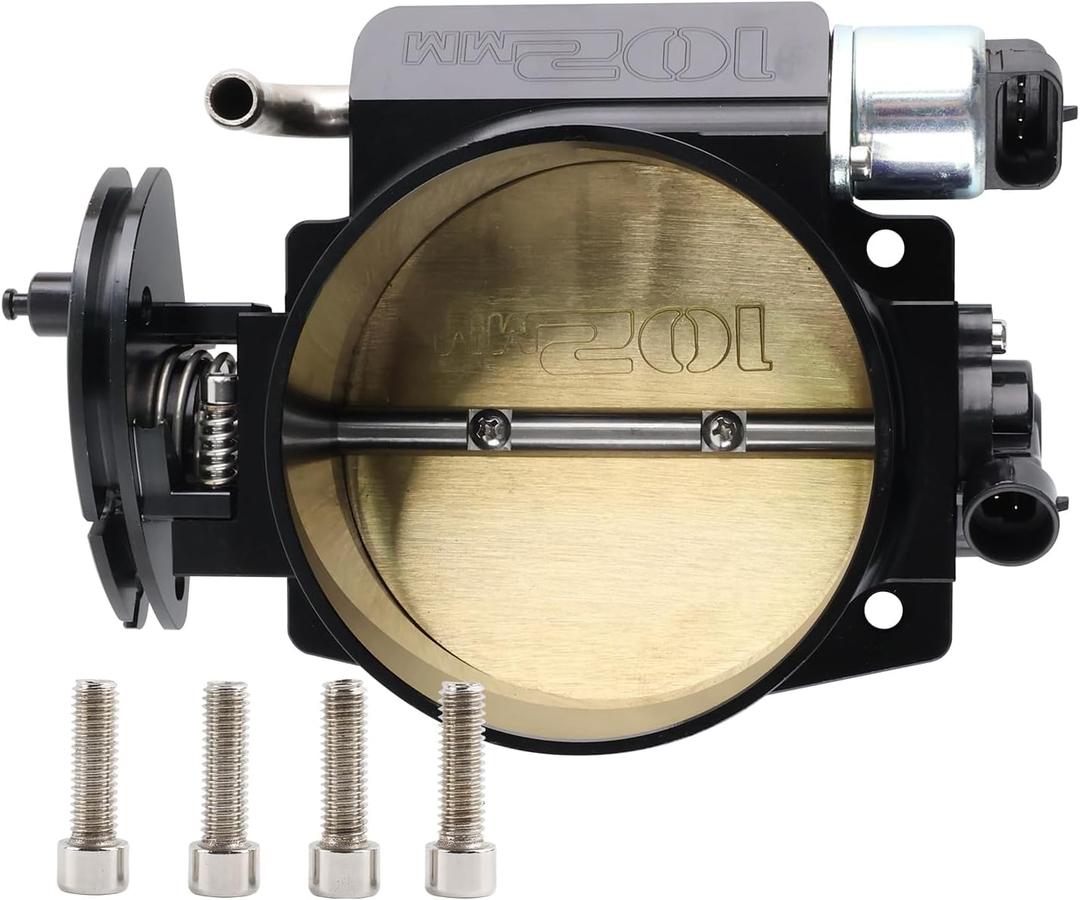102mm Throttle Body Assembly +TPS IAC Throttle Position Sensor Compatible with Chevy LSX LS LS1 LS2 LS7Black