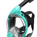 Full Face Snorkel Mask- Snorkeling Gear for Adults with Safe Dry Top Breathing System, Latest Foldable Panoramic View Snorkeling Mask for Men and Women, Anti Fog Anti Leak (Green)