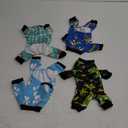 PET SHOW 4 Pack Small Dog Pajamas for Doggies Boy Dinosaur Shark Soft Stretchy PJs Plaid Jumpsuit Puppy Cats Kittens Paw Onesies Outfits with Sleeve Pets Breathable Summer Clothes Costume XS