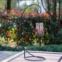 K KILIPES 18" H Ornament Display Stand, Black Iron Glass Ball Ornament Holder Stand for Hanging Plants, Hanging Terrarium Stand for Wedding Ornament Hanging Stand Rack Holder (2, L)