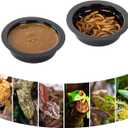 WACOOL Magnetic Reptile Ledge, Acrylic Gecko Feeding Ledge with 6PCS Cups, Reptile Food Water Feeder Dish for Geckos Iguana Chameleon Pets (Cups)
