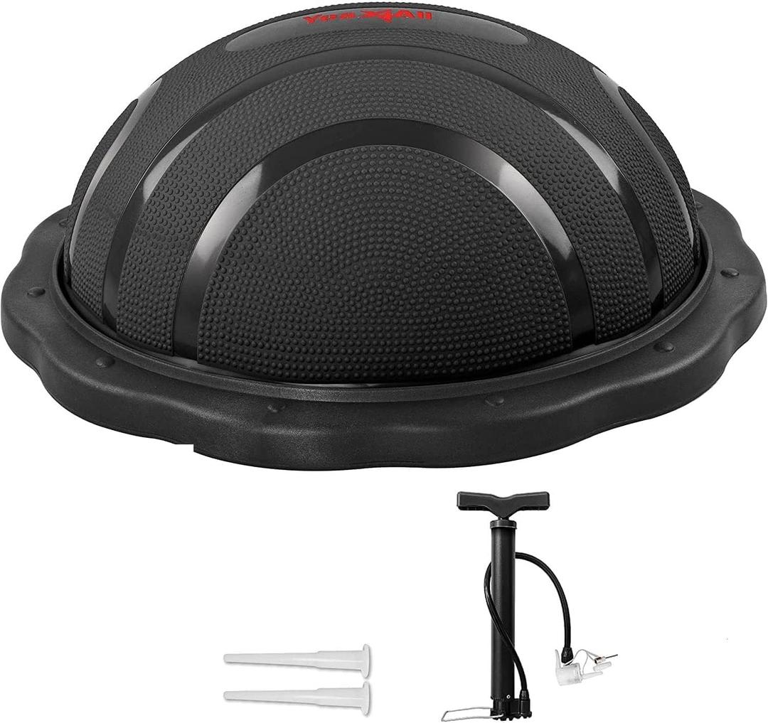 Yes4All 880LBS Half Ball Balance Trainer, Pilates Balance & Stability Ball for Exercises, Home Gym, Floor & Full Body Workouts (A. Matte Black)