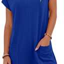 BTFBM Rompers for Women Summer 2026 Casual Dressy One Piece Shorts Tshirt Pants Jumpsuit Vacation Outfit Fashion Clothing (Small, Royal Blue)