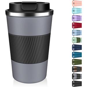 Insulated Coffee Tumbler 12 oz, Stainless Steel Coffee Mug with Lids, Travel Coffee Mug Leak Proof, Double Wall Vacuum Insulated Reusable Coffee Cup, Keep Drinks Hot and Cold (Deep Teal, 12 Ounces)