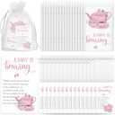 Spakon 50 Sets Baby Shower Tea Party Favors Party Gift Include a Baby Is Brewing Bags Brew Bag Thank You Cards and Organza Bags Favors for Guests Gender Reveal, No Tea