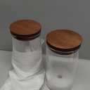 37 oz Coffee Canister with Scoop and Wooden Lids, Airtight Storage Container Sets of 2 for Ground Coffee & Beans, Glass Jars for Coffee Bar Organizer, Kitchen Countertop
