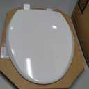 Mayfair Cassel Slow Close Toilet Seat, Easy Clean, Non Slip Premium Wood Seat, Easy Install, Made in USA, Elongated, White