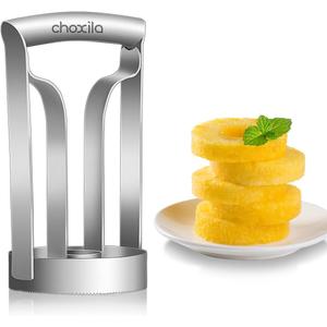 Choxila Pineapple Corer Large Stainless Steel Pineapple Corer Peeler Pineapple Cutter Fruit tool Easy Kitchen Tool - Large（4inch+）