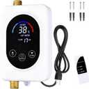 Aottop Electric Tankless Water Heater 3000W - Instant Hot Water Under Sink with Remote Control & Digital Display, Portable Mini On Demand for RV, Kitchen, Bathroom