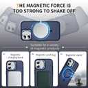 ADDIT Magnetic Phone Case for iPhone 16 - Military-Grade Translucent Matte Back with Built-in Camera Stash Stand - Royal Blue