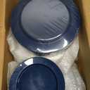 Goodluck 200PCS Navy Blue Plastic Plates, Heavy Duty Disposable Blue Plates with 100 10.25 inch Dinner Plates and 100 7.5 inch Dessert Plates for Party, Holiday, Wedding