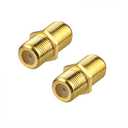 VCE Coaxial Cable Connector, RG6 Coax Cable Extender F-Type Gold Plated Adapter Female to Female for TV, Satellite, 2 Pack