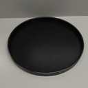 Round Solid Wood Serving Tray Extra Large Tea Coffee Snack Food Meals Serving Plate Non-Slip Kitchen Party Bar Server Ottoman Tray Breakfast Tray with Raised Edges (15inch/37.5cm) Black
