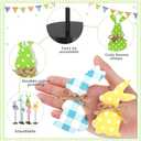 6 Pcs Easter Bunny Wooden Table Decor Farmhouse Rabbit Tabletop Centerpiece Sign Spring Farmhouse Standing Wood Block for Home Table Mantel Office Desk Easter Spring Party Decorations Supplies