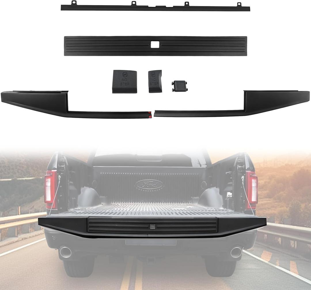 Tailgate Cover Molding Trim for Ford F150 15-20, Combined Tailgate Step Center Flexible Flex Step Protector Cap Top Trim for Ford F150 2015-2020 Accessories, Replace #FO1904135#FL3Z9940602B
