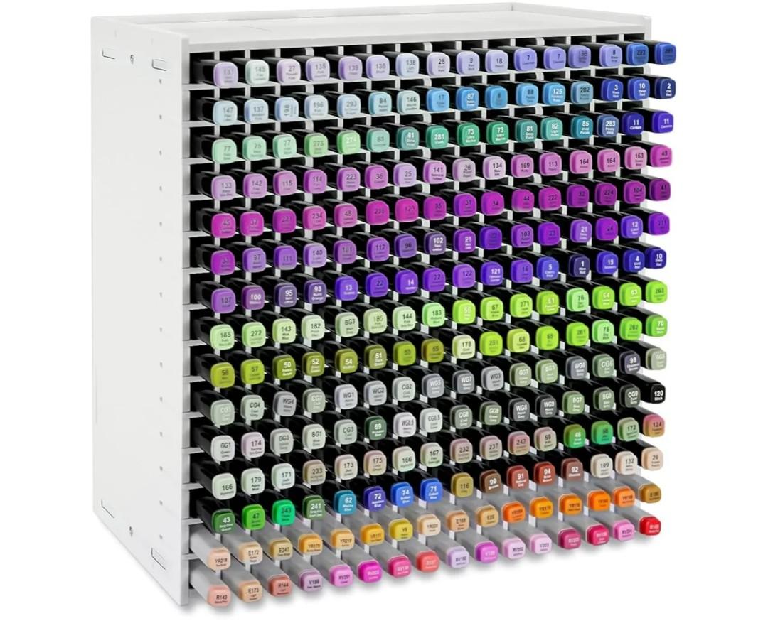Marker Organizer, 240 Slots Marker Storage Organizer, Marker Holder with Divider Art Marker Rack for Pens Colored Pencils Art Brushes Adjustable Pencil Holder for Desk Organizer