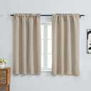OVZME Blackout Curtains for Bedroom 54 Inches Long 2 Panels, Modern Window Treatment Solid Thermal Insulated Curtains for Living Room, Dual Rod Pocket Blackout Drapes, 2x40Wx54L, Biscotti Beige