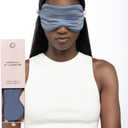 Clementine Mulberry Silk Sleep Mask | Full Blackout Contoured Eye Mask for Sleeping | Organic & Non-Toxic | Oversized Night Blindfold | Hypoallergenic & Frizz-Free Eye Cover for Deep Sleep, Blue Lagoon