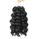 Ocean Wave Crochet Hair 6 Inch 8 Packs Soft Deep Twist Crochet Braids Synthetic Wavy Braiding Hair Extensions (1# Jet Black)