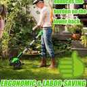 Electric Cordless Weed Wacker Eater Battery Powered, Lightweight No-String Weed Trimmer with 2 21V/2Ah Battery Operated&5 Types Blade&Wheels, Grass Trimmer/Edger Lawn Tool/Brush Cutter for Garden Yard