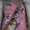 DREAM PAIRS Boys Girls Soccer Cleats Kids Football Shoes for Little/Big Kid,Size 5 Big Kid,Pink/Purple