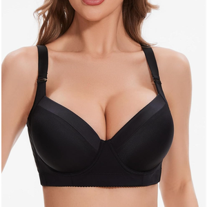 Plus Size Push Up Bras for Women Back Fat Smoothing Bra Comfort Lightly Underwire T-Shirt Bra, 40D
