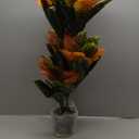 One 3 Foot Indoor Outdoor Artificial Croton Palm Tree Bush UV Rated Potted Plant