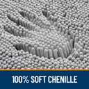 OLANLY Bathroom Rugs 24x16, Extra Soft Absorbent Chenille Bath Rugs, Rubber Backing Quick Dry, Machine Washable Bath Mats for Bathroom Floor, Tub and Shower, Home Decor Accessories, Grey