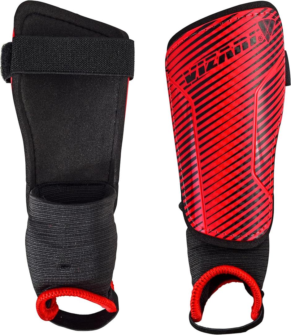 Vizari Matera Soccer Shin Guards | Lightweight PP Shell | Foam Padded Backing | Youth Soccer Shin Guards | Soccer Equipment (Small, Red / Black) Vizari Matera Soccer Shin Guards | Lightweight PP Shell | Foam Padded Backing | Youth Soccer Shin Guards | Soccer Equipment (Small, Red / Black)